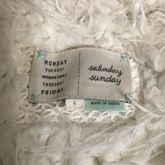 Anthropologie Saturday Sunday Sherpa Faux Suede Mixed Fabric Moto Vest - Picture 11 of 14